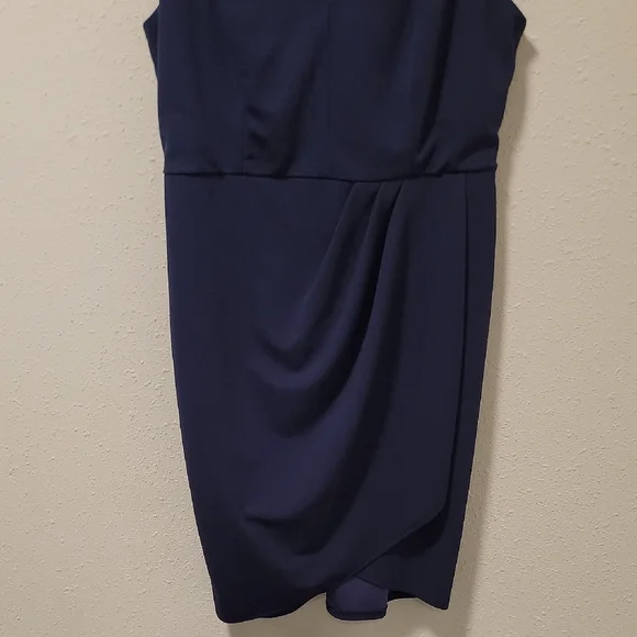 Blue Sleeveless V-Neck Sheath Mini Dress - Picture 5 of 8